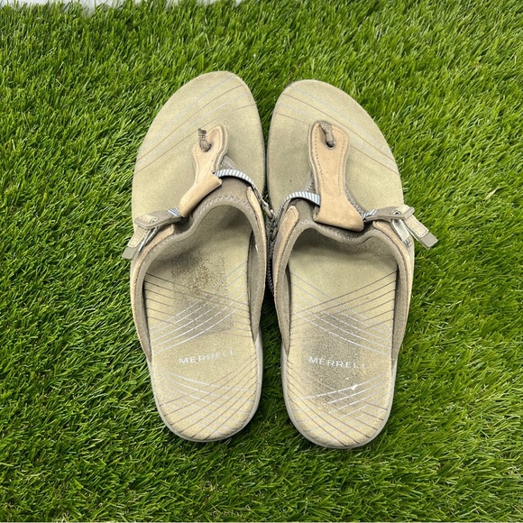 Merrell Pansy Flip Flops/Sandals Women's Size 9 Leather Flat Comfort - Picture 6 of 8